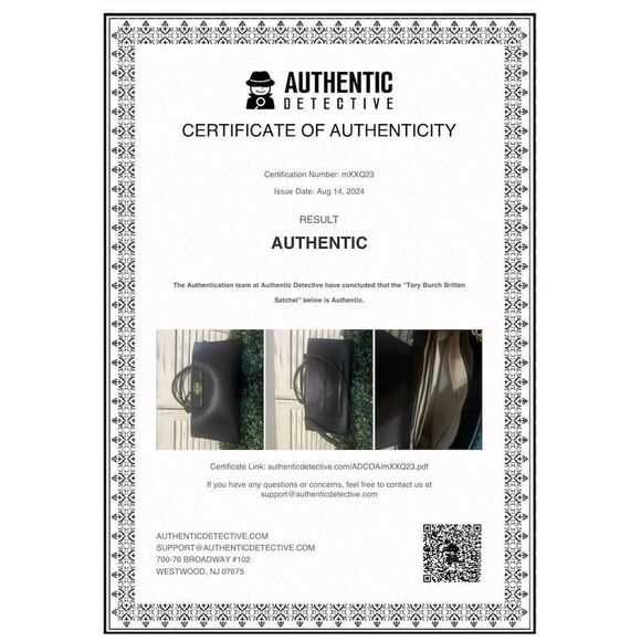 Tory Burch Britten Black Leather Tote Bag with Gold Hardware - Picture 15 of 16